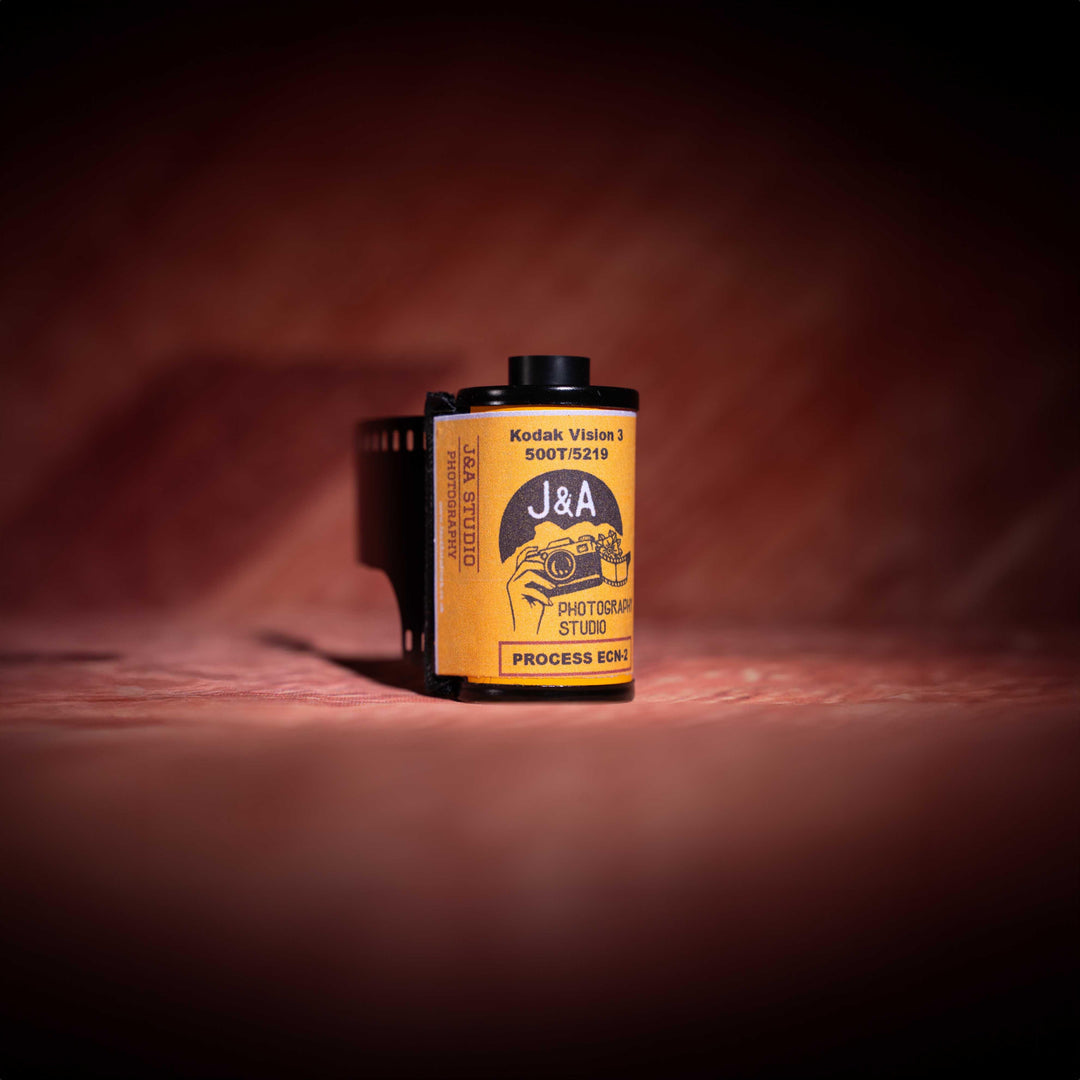 Kodak Vision3 500T 5219 35mm color negative film roll, DX-coded for tungsten-balanced analog photography