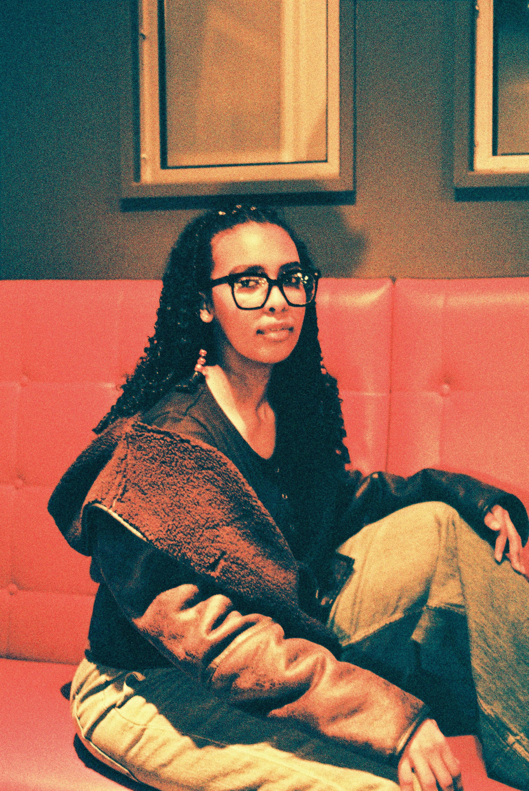 Vibrant analog portrait on Harman Red 125 35mm film roll