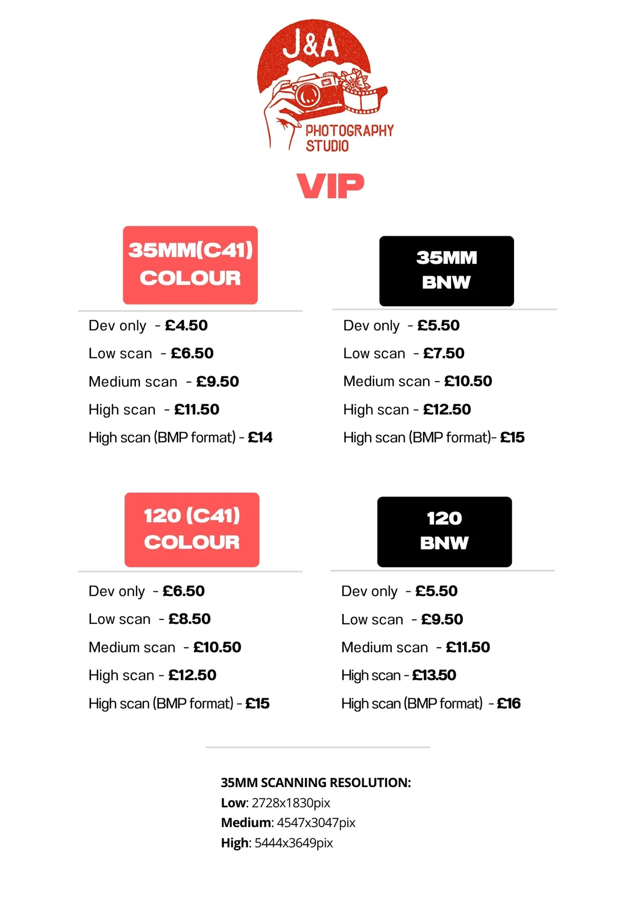 Vips Registeration J&A VIP Membership for Film processing