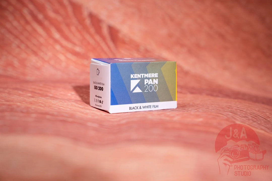 Kentmere Pan 200 35mm film roll for black-and-white photography with fine grain and smooth tonal range