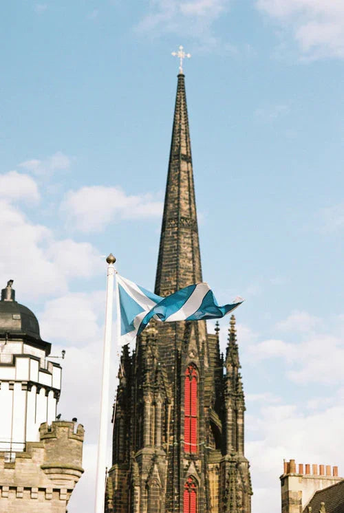 Historic castle photographed on Kodak Portra 160 film, featuring warm tones, balanced contrast, and exceptional colour depth.