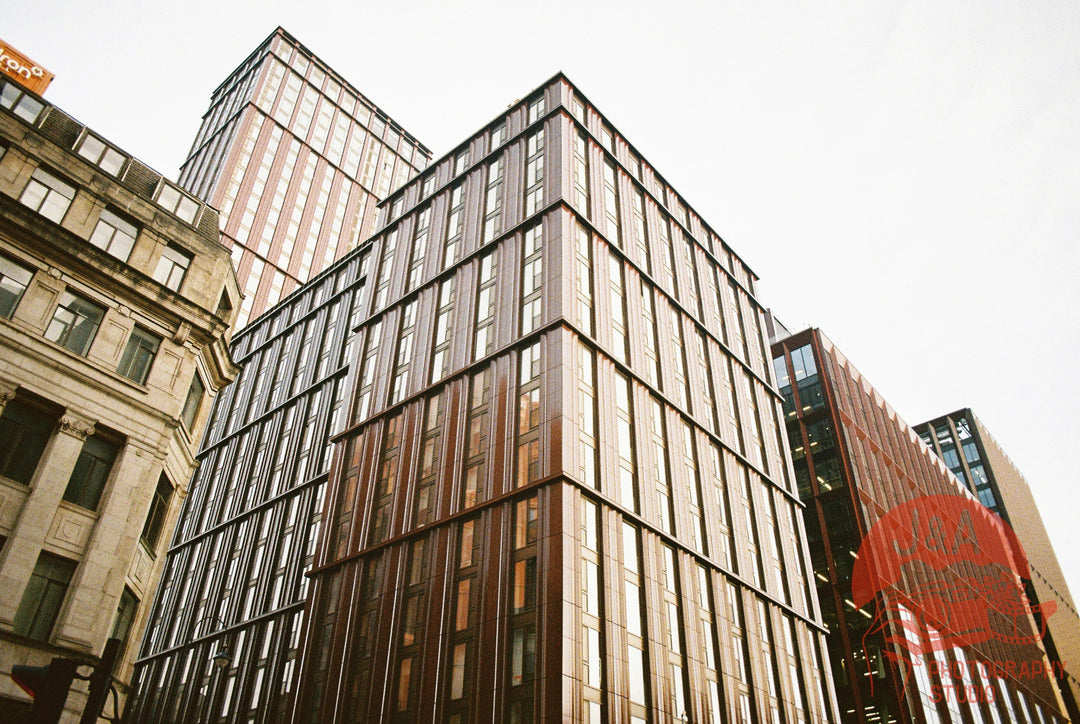 Modern building captured on Kodak Ultramax 400 35mm film, showing vivid colour reproduction, architectural details, and fine-grain clarity.