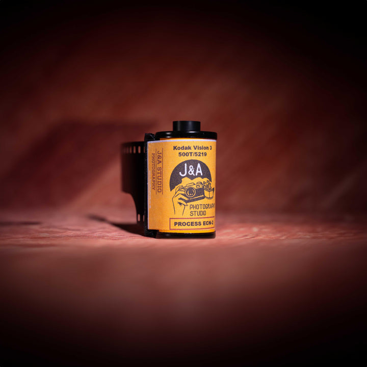 Kodak Vision3 500T 5219 35mm color negative film roll, DX-coded for tungsten-balanced analog photography