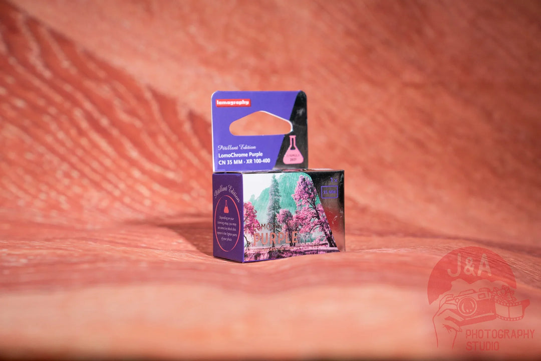 Lomography Purple 35mm film roll for lomochrome purple experimental analog photography