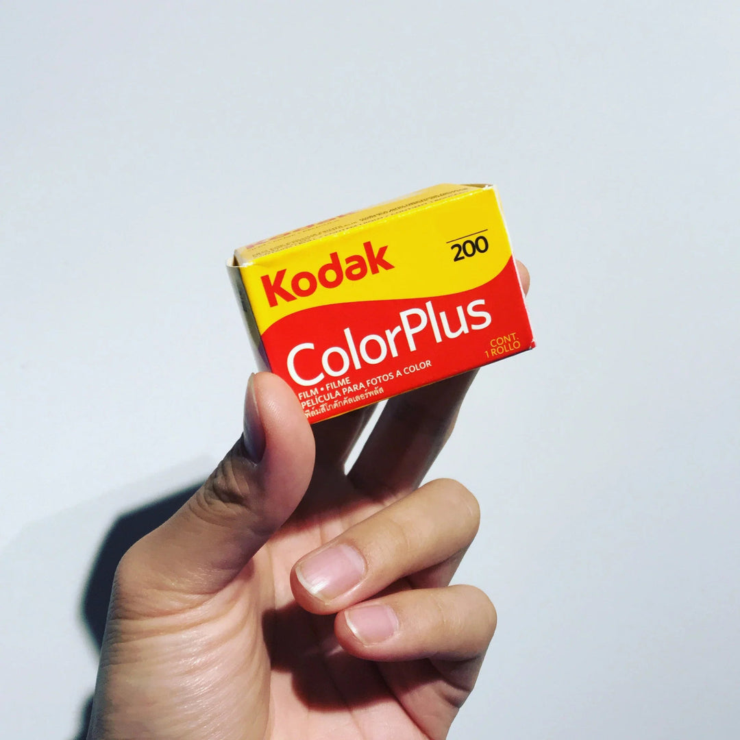 Holding the High-quality Kodak ColorPlus 200 35mm film roll, Color Plus 200 film ideal for vibrant colours, fine grain, and everyday photography.