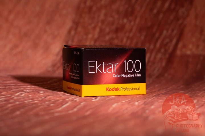 Product image of Kodak Ektar 100 Professional 35mm film box, known for ultra-fine grain, vivid colours, and professional-quality photographic results.